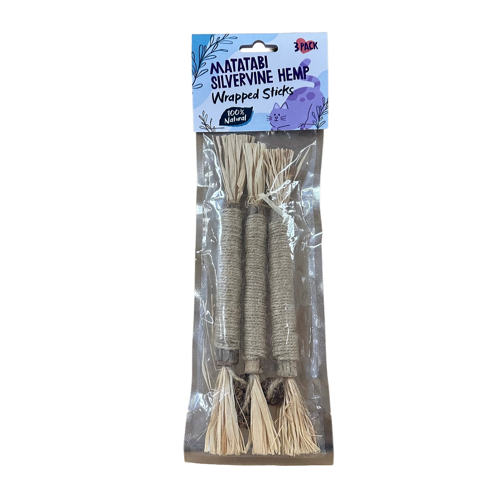 Organic Matatabi Silvervine Hemp Wrapped Sticks