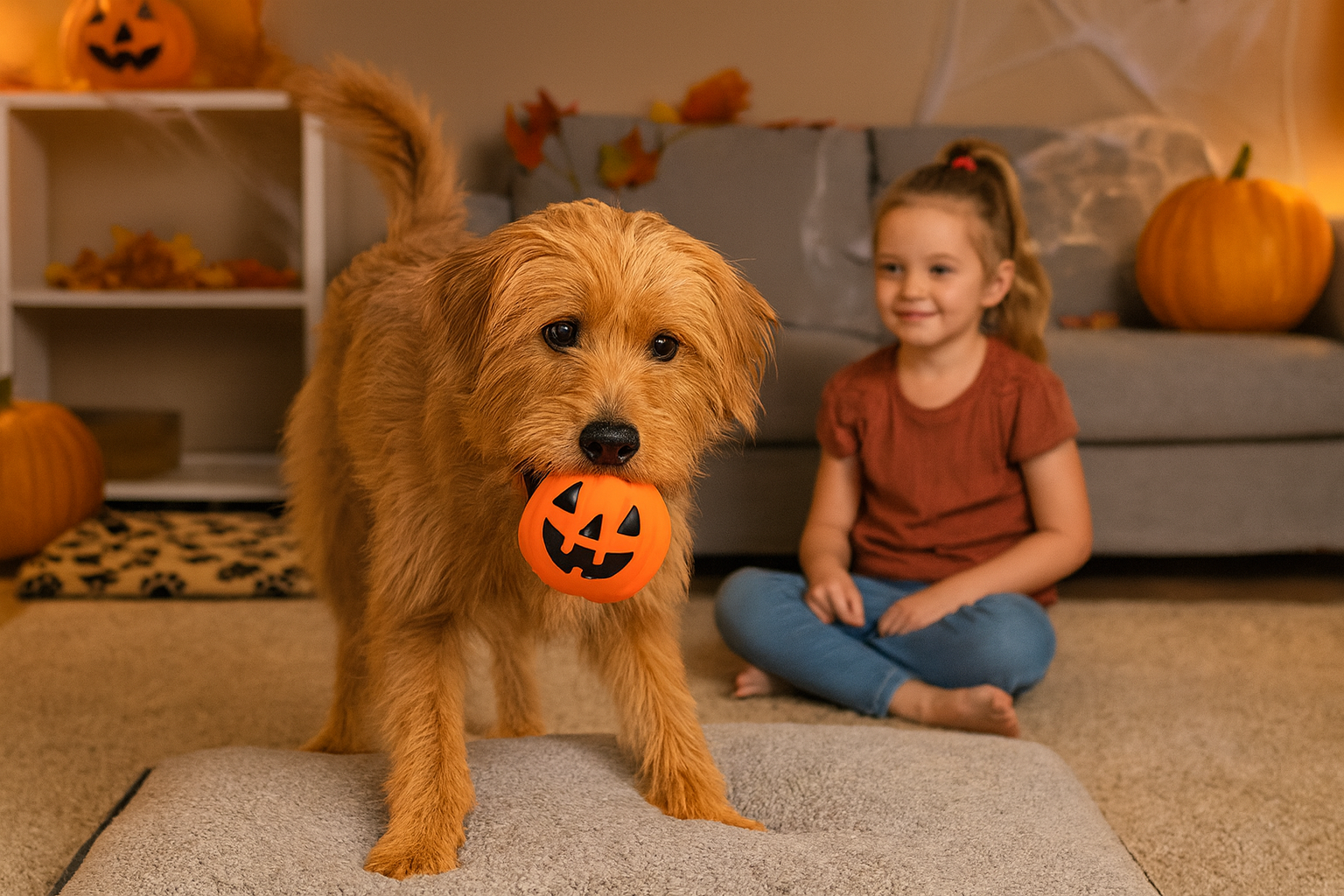 Halloween Jack-O-Lantern Latex Dog Toy