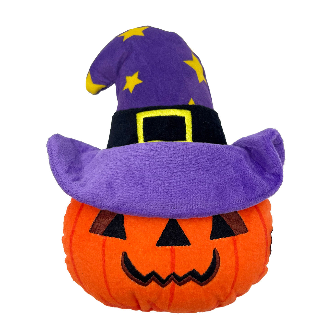 Halloween Witchy Pumpkin Plush Pet Toy with Squeaker
